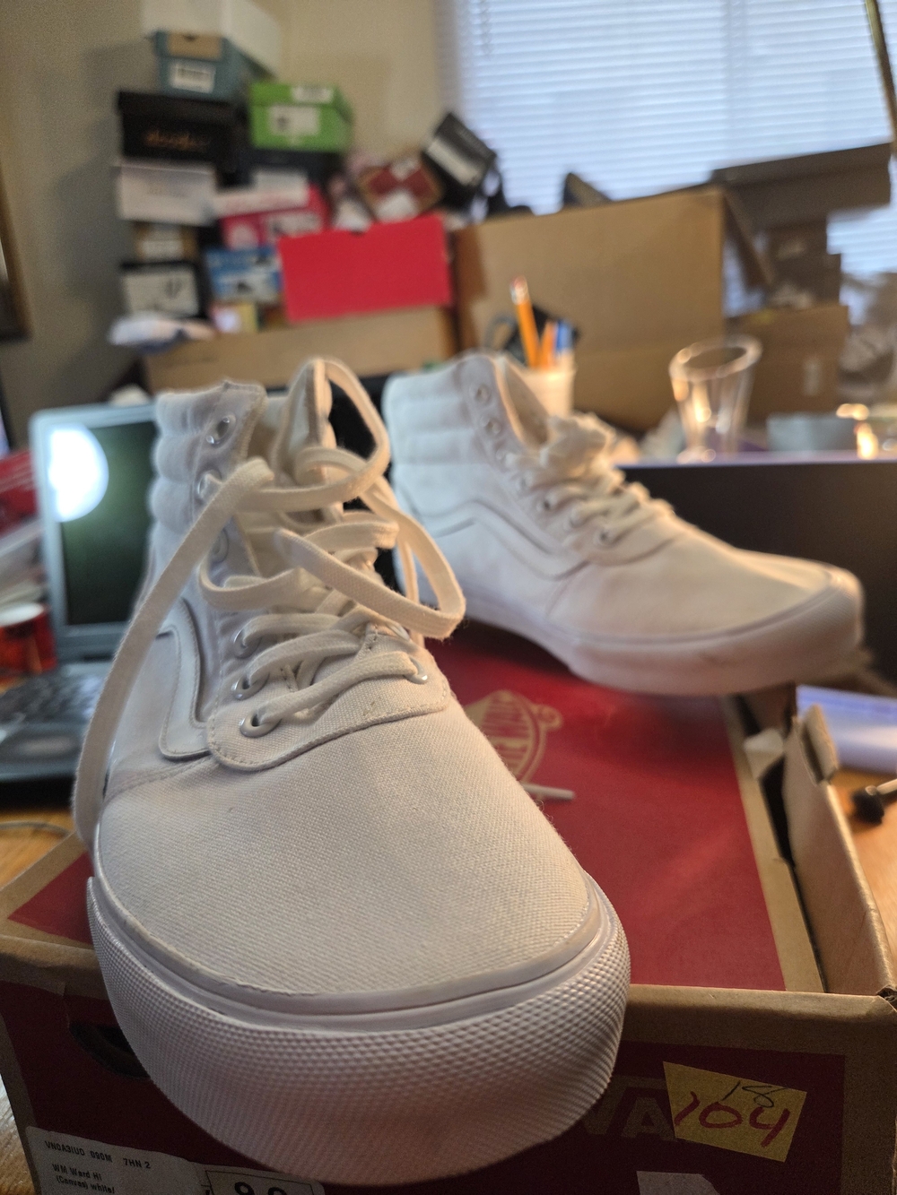 Vans Sk8-Hi Canvas Sneakers in Off-White - Picture 9 of 9